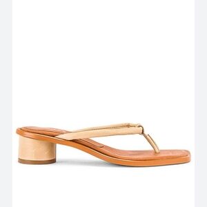 Alohas Beige Genuine Leather Sandals